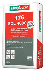 Ragréage autolissant 176 SOL 4000 P4S de 3 à 30mm Fibré - 25kg